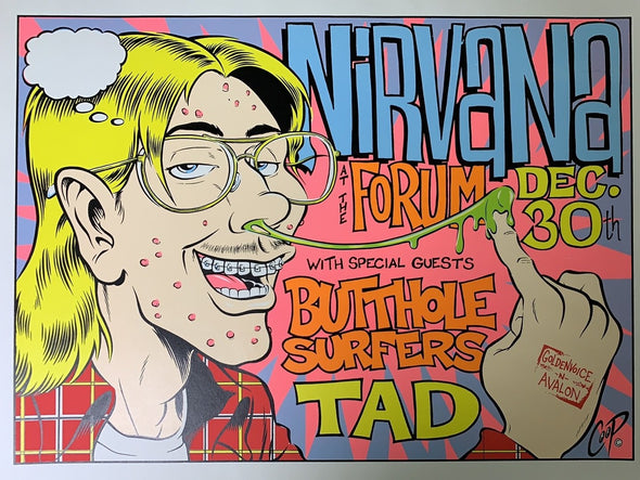 Nirvana - 1993 Chris Coop poster Los Angeles, CA The Forum 1st ed