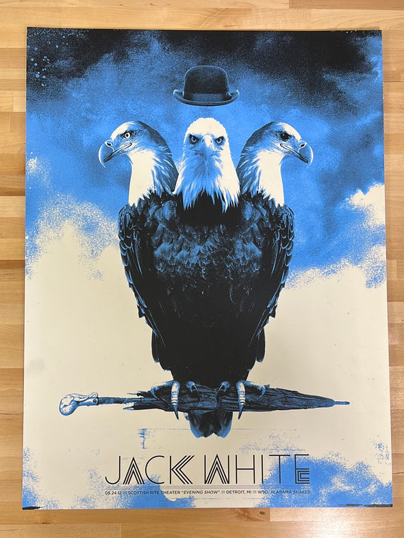 Jack White - 2012 The Silent Giants poster Detroit, MI PM show