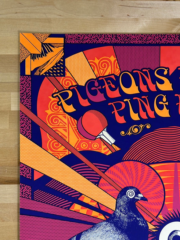 Pigeons Playing Ping Pong - 2019 Status Serigraph poster November Run