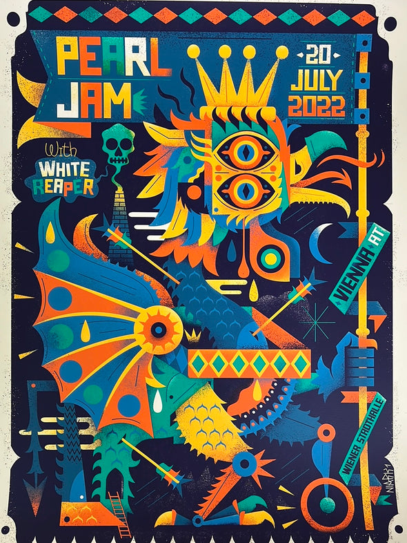 Pearl Jam  - 2022 Niark1 poster Vienna, AUT Wiener