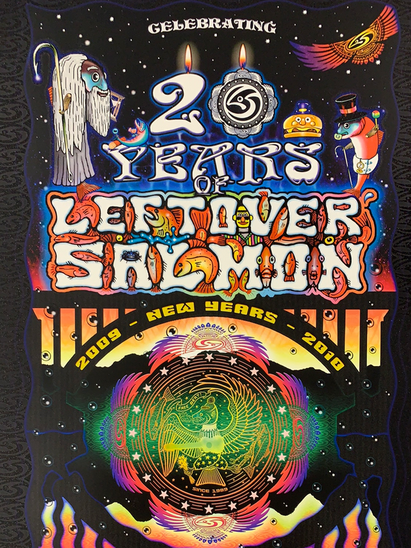 Leftover Salmon - 2009 - 2010 Rizzi poster, CO 20th Anniversary