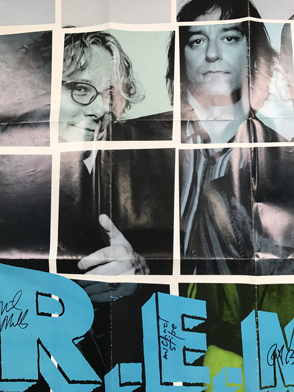 REM - 1998 Autographed UP poster Michael Stipe, Mike Mills & Peter Buck, UK