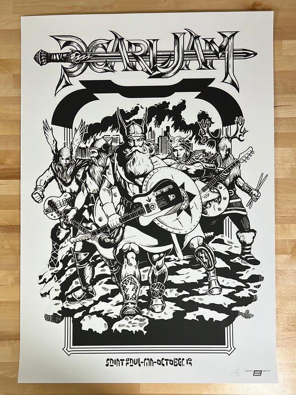 Pearl Jam - 2014 Ames Bros poster St. Paul, MN Xcel Energy Center NIGHT RAID