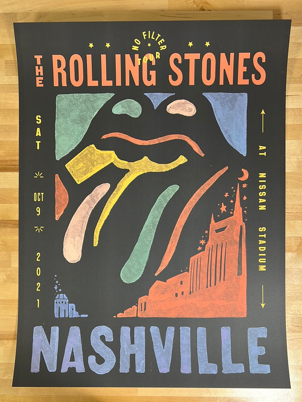 Rolling Stones - 2021 poster Nashville, TN No Filter Tour
