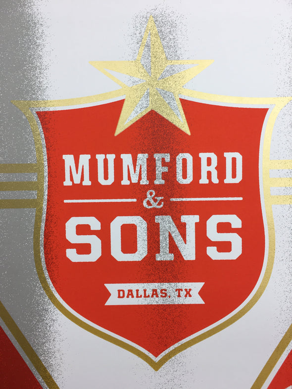 Mumford & Sons - 2019 Jose Garcia poster Dallas, TX American Airlines Center