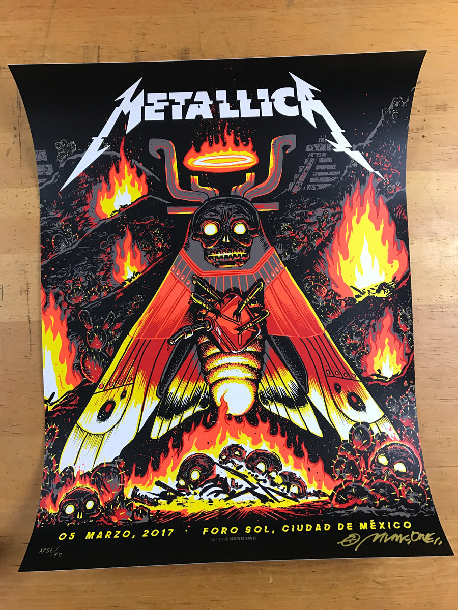 Metallica - 2017 Munk One poster Mexico City N3 S/N AP Foro Sol Arena ...