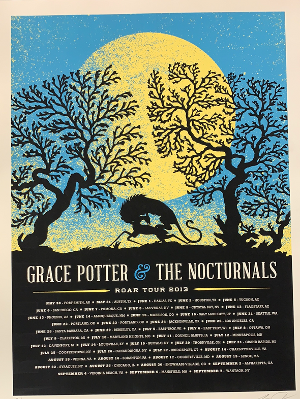 Grace Potter - 2013 Aesthetic Apparatus poster (damaged) road tour BLUE