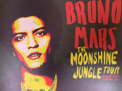 Bruno Mars - 2013 Moonshine Jungle Tour poster (damaged) San Deigo CA