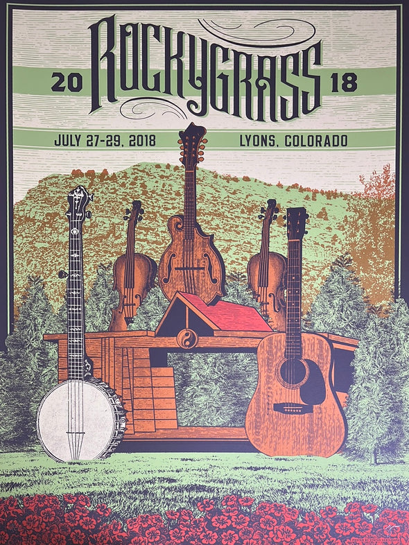 Rockygrass - 2018 Status Serigraph poster Lyons, CO