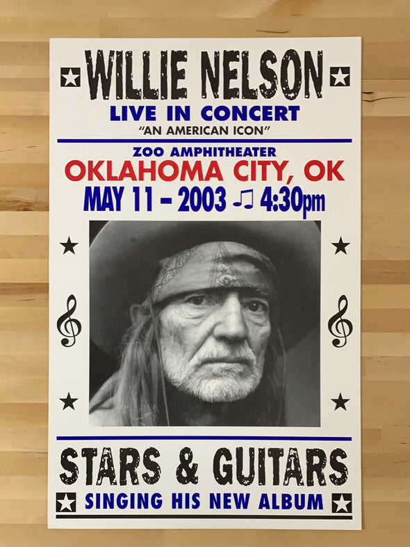 Willie Nelson - 2003 Franks Brothers 5/11 poster Oklahoma City, OK