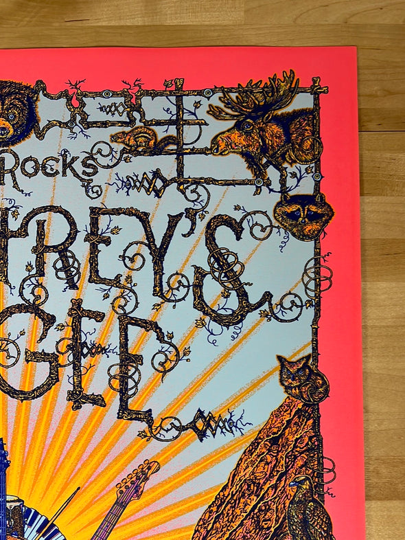 Umphrey's McGee - 2017 Pete Herzog poster Red Rocks Morrison, CO