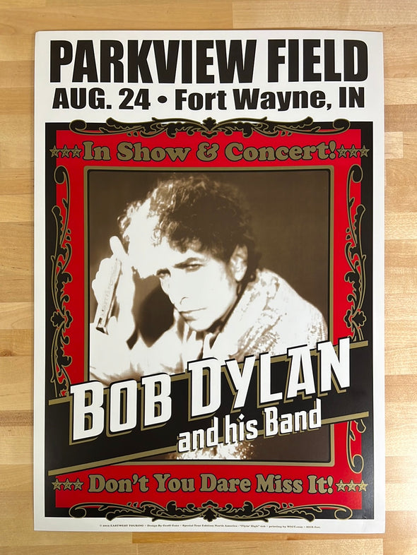 Bob Dylan - 2012 Geoff Gans poster Fort Wayne, IN