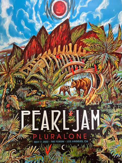 Pearl Jam - 2022 Zeb Love poster Inglewood, Los Angeles CA 1st