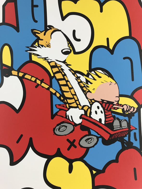 Old Friends - 2015 Jerkface poster street art Calvin and Hobbes AP