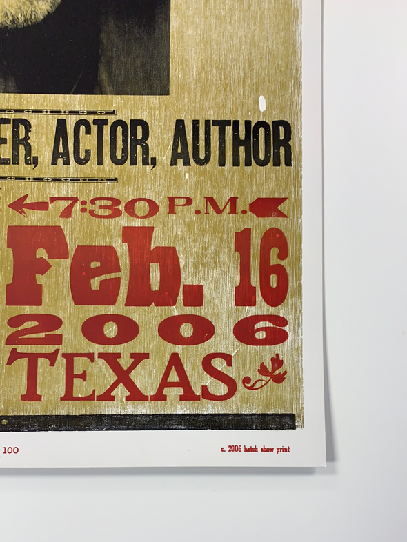 Willie Nelson - 2006 Hatch Show Print 2/16 poster Big Spring, Texas Howard College