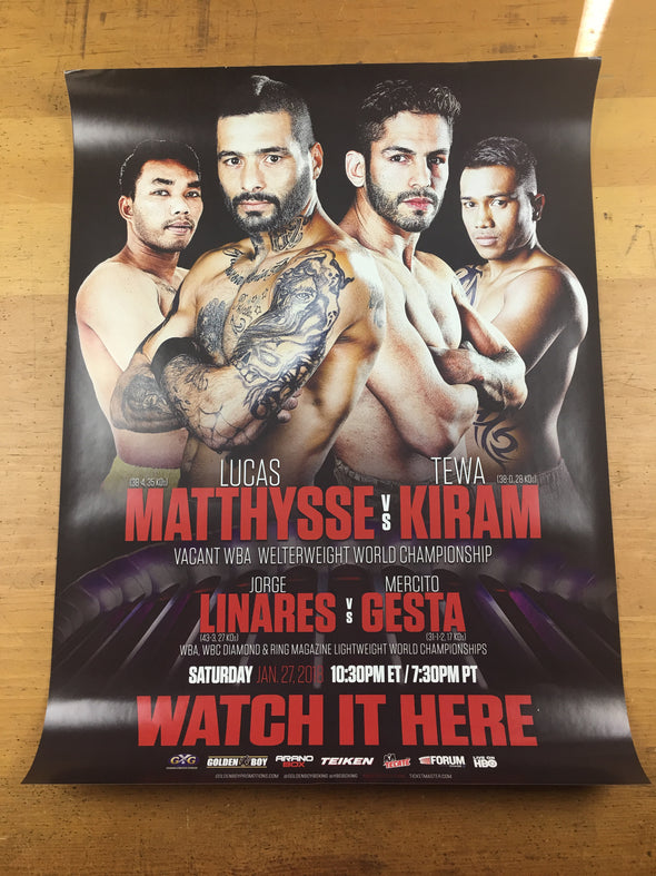 Lucas Matthysse vs Tewa Kiram - 2018 Boxing Poster Welterweight World Championsh