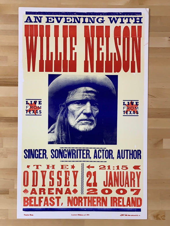 Willie Nelson - 2007 Hatch Show Print 1/21 poster Belfast, IRL
