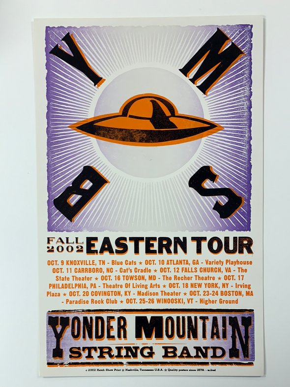 Yonder Mountain String Band - 2002 Hatch Show Print poster Fall Tour