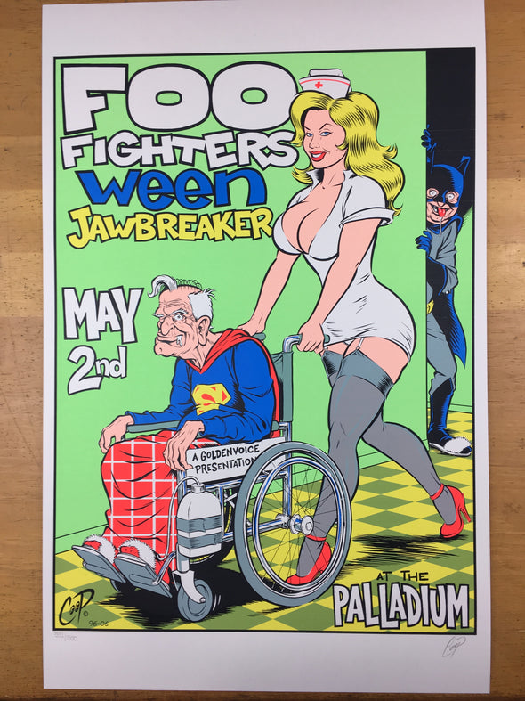 Foo Fighters - 1996 Chris Coop Poster Los Angeles, CA The Palladium