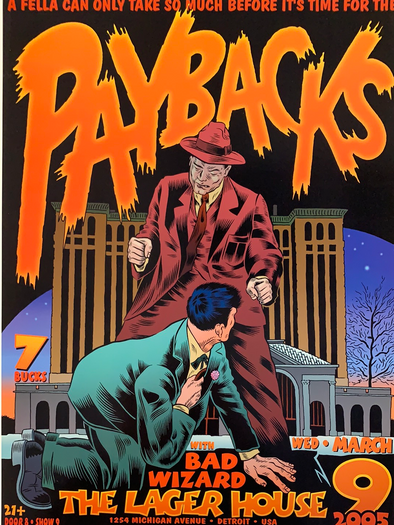 The Paybacks - 2005 Chuck Sperry poster Detroit, MI Lager House