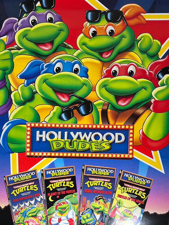 Hollywood Dudes TMNT - 1990 video promo movie poster original vintage 27x41