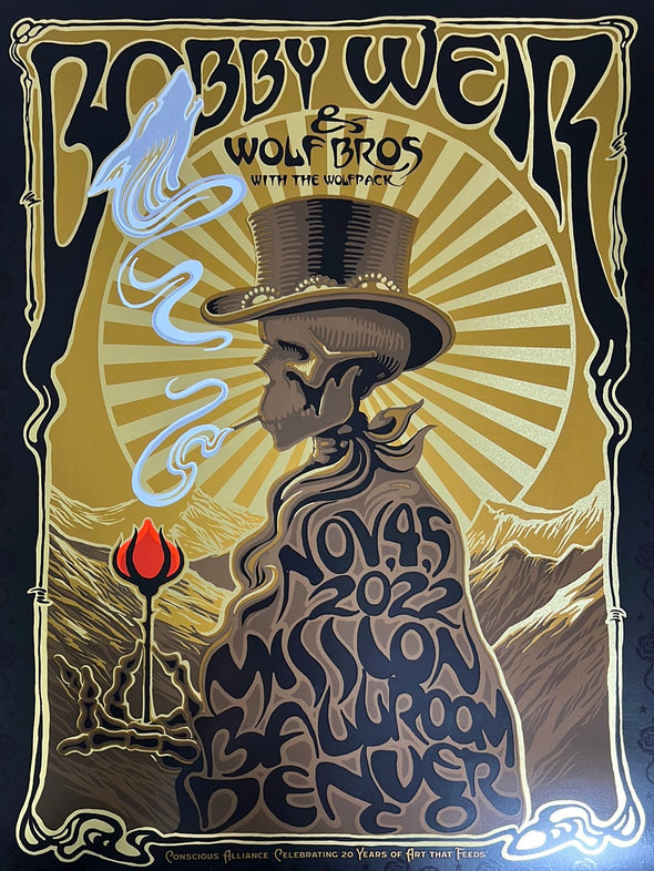 Bob Weir & Wolf Brothers - 2022 Richard Biffle poster Denver, CO