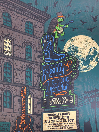 Phil Lesh - 2021 Status Serigraph poster Nashville, TN Brooklyn Bowl