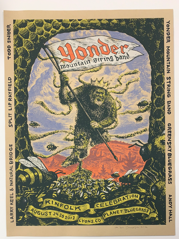 Yonder Mountain String Band - 2012 Johnny Sampson poster Lyons, CO