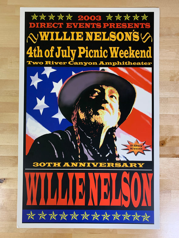 Willie Nelson - 2003 poster Spicewood, Texas Two River Canyon