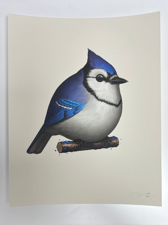 Fat Bird - 2022 Mike Mitchell poster Blue Jay II