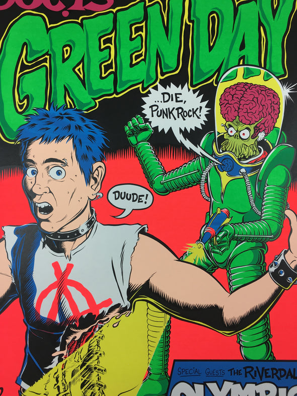 Green Day - 1995 Chris Coop Poster Los Angeles, CA S/N Olympic Auditorium
