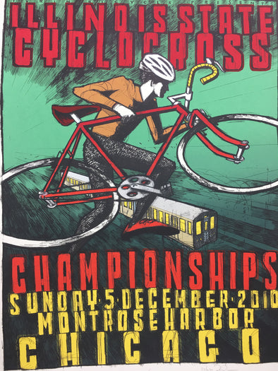 Illinois State Cyclocross - 2010 Jay Ryan poster Chicago, IL Montrose Harbor