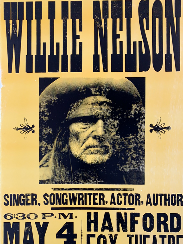Willie Nelson - 2005 Hatch Show Print 5/4 poster Hanford, CA Fox Theatre