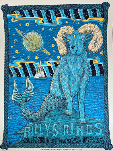 Billy Strings - 2021 Owen Murphy poster New Haven, CT N2 1st