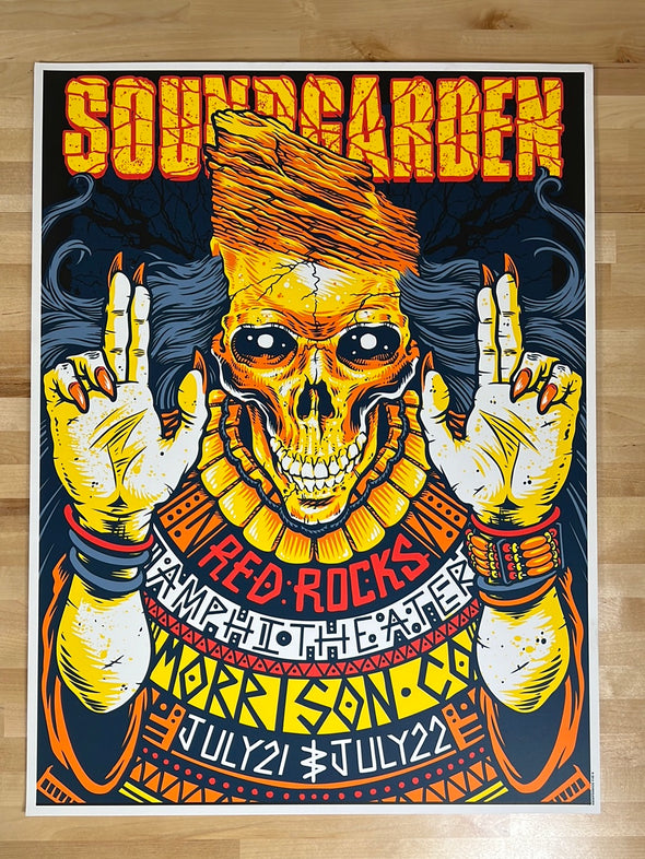 Soundgarden - 2014 Cryface poster Chris Cornell Red Rocks Morrison, CO