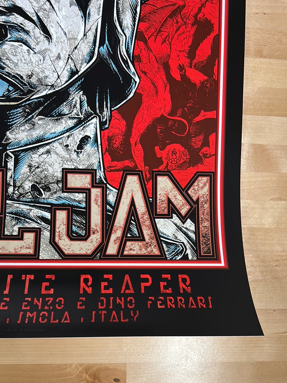 Pearl Jam - 2022 Rhys Cooper poster Imola, Italy Ferrari