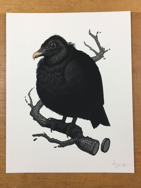 Black Vulture - 2017 Mike Mitchell Art Print limited edition