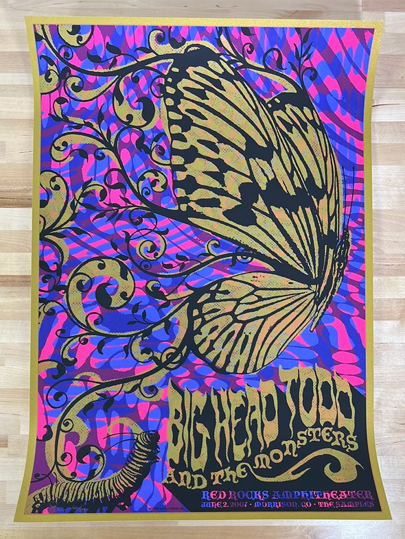Big Head Todd & The Monsters - 2007 Todd Slater poster Red Rocks Morrison, CO