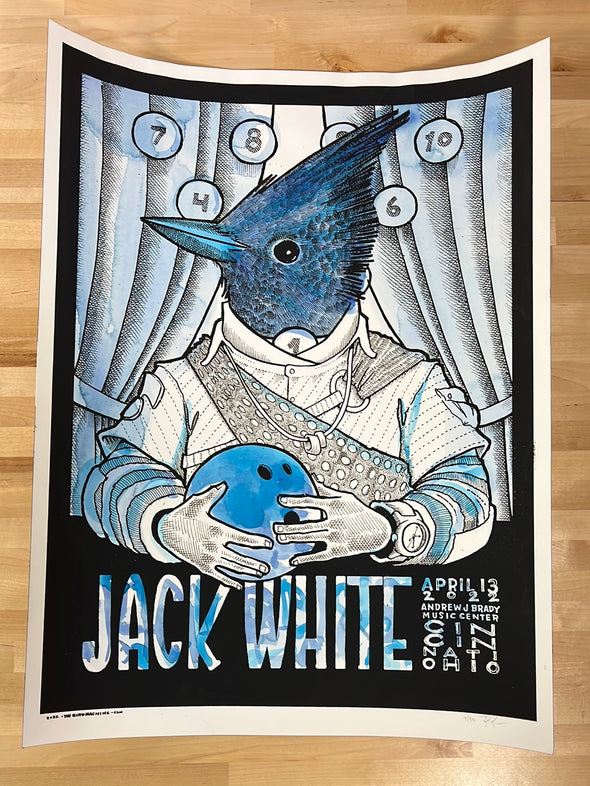 Jack White - 2022 Jay Ryan poster Cincinnati, OH watercolor