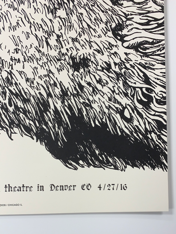 Napalm Death & Melvins - 2016 Fugscreens Studios poster Denver, CO 4/27