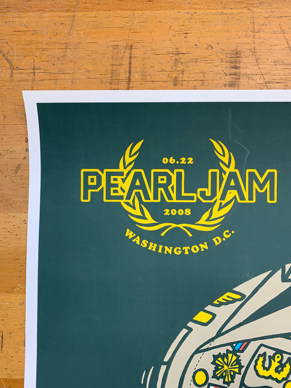 Pearl Jam - 2008 Ames Design Poster Washington, DC Verizon Center