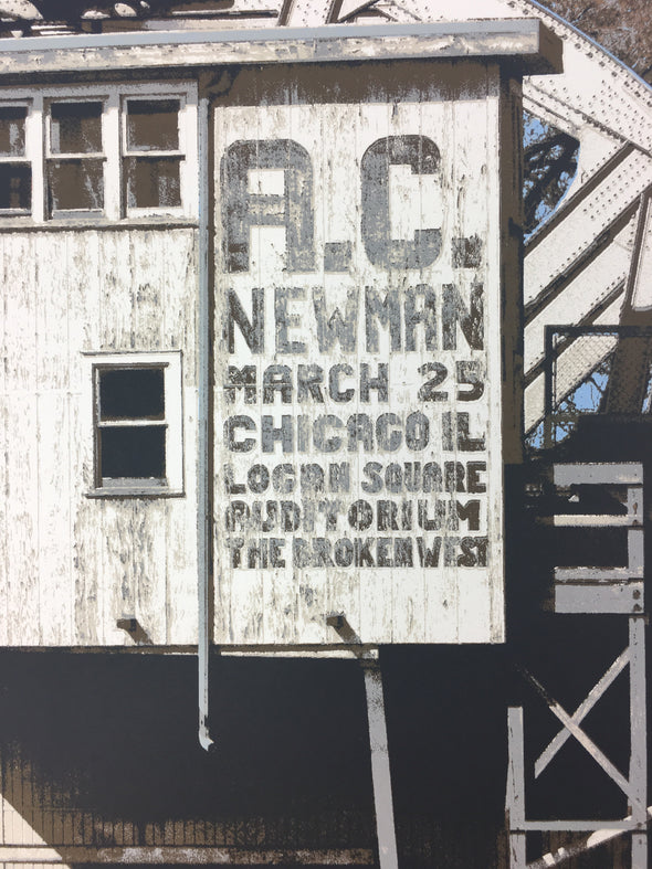 A.C. Newman - 2009 Dan MacAdam Crosshair Poster Chicago, IL Logan Square Auditor
