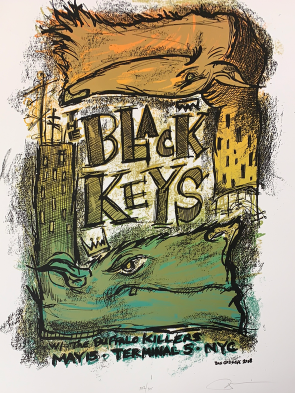 The Black Keys - 2008 Dan Grzeca poster New York, NYC Terminal 5