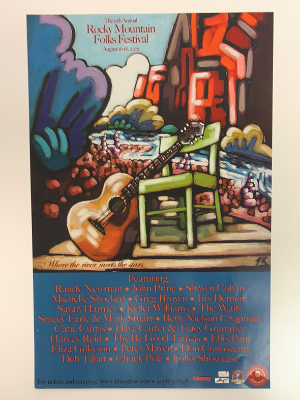 Rocky Mountain Folks Festival - 2002 poster John Prine Lyons, CO