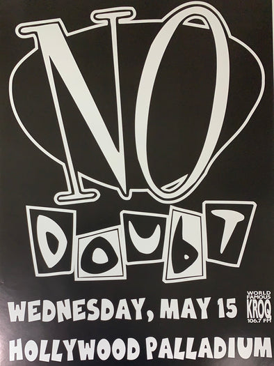 No Doubt - 1997 Paul Cutler promo poster Hollywood, CA Palladium