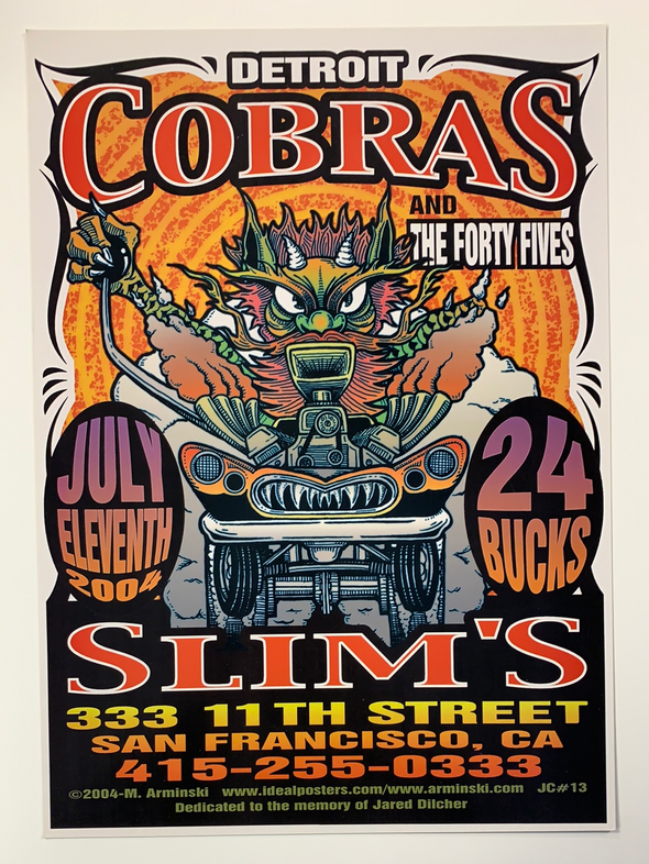 Detroit Cobras - 2004 Mark Arminski poster San Francisco, CA Slim's