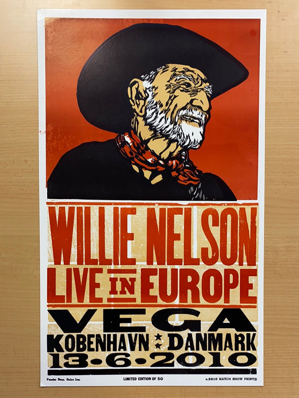 Willie Nelson - 2010 Hatch Show Print 6/13 poster Kobenhavn, Danmark