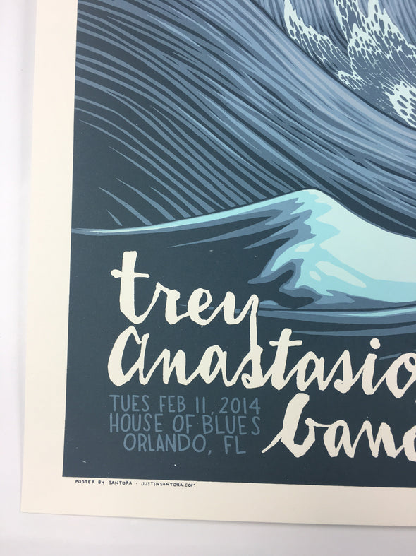 Trey Anastasio Band - 2014 Justin Santora Poster Orlando, FL House of Blues