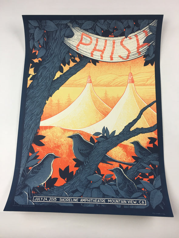 Phish - 2015 Justin Santora Poster Mountain View, CA Shoreline Amphitheatre