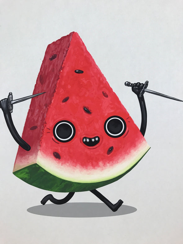 Food Dudes Stiletto - 2017 Mike Mitchell poster art print watermelon